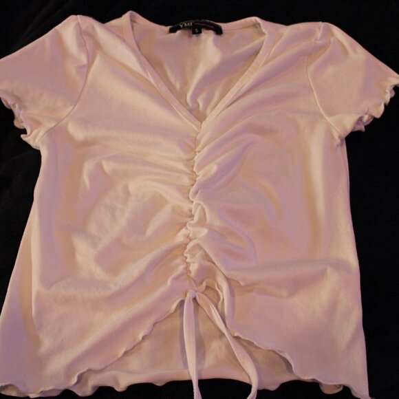 YMI Collections white Scrunched Size Small Cropped Top - Picture 1 of 3